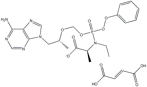 ethyl(((((R)-1-(6-amino-9H-purin-9-yl)propan-2-yl)oxy)methyl) (phenoxy)phosphoryl)-L-alaninate fumarate Structure