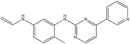 N-(4-methyl-3-(4-(pyridin-3-yl)pyrimidin-2-ylamino)phenyl)formamide Struktur