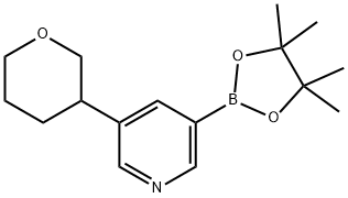 3-(tetrahydro-2H-pyran-3-yl)-5-(4,4,5,5-tetramethyl-1,3,2-dioxaborolan-2-yl)pyridine Structure