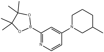 4-(3-methylpiperidin-1-yl)-2-(4,4,5,5-tetramethyl-1,3,2-dioxaborolan-2-yl)pyridine Struktur