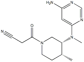  3-((3R,4R)-3-((6-aminopyrimidin-4-yl)(methyl)amino)-4-methylpiperidin-1-yl)-3-oxopropanenitrile