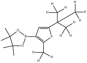 [2-Methyl-5-(tert-butyl)-d12]-thiophene-3-boronic acid pinacol ester 结构式