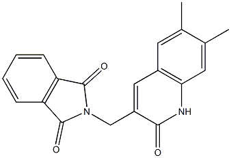 2-[(6,7-dimethyl-2-oxo-1,2-dihydroquinolin-3-yl)methyl]-2,3-dihydro-1H-isoindole-1,3-dione 结构式