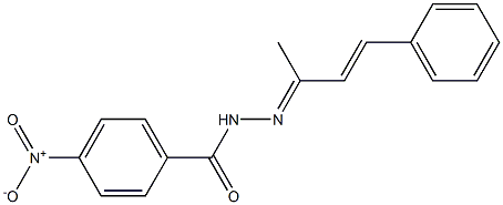 N'-(1-methyl-3-phenyl-2-propen-1-ylidene)-4-nitrobenzohydrazide 化学構造式