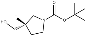 TERT-BUTYL (R)-3-FLUORO-3-(HYDROXYMETHYL)PYRROLIDINE-1-CARBOXYLATE Struktur