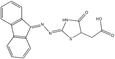 2-(2-((9H-fluoren-9-ylidene)hydrazono)-4-oxothiazolidin-5-yl)acetic acid Structure