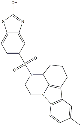 5-((8-methyl-3a,4,5,6-tetrahydro-1H-pyrazino[3,2,1-jk]carbazol-3(2H)-yl)sulfonyl)benzo[d]thiazol-2-ol Struktur