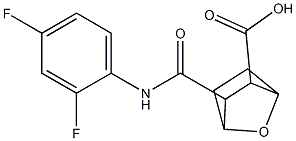 3-((2,4-difluorophenyl)carbamoyl)-7-oxabicyclo[2.2.1]heptane-2-carboxylic acid Struktur