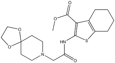  methyl 2-(2-(1,4-dioxa-8-azaspiro[4.5]decan-8-yl)acetamido)-4,5,6,7-tetrahydrobenzo[b]thiophene-3-carboxylate