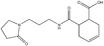 6-((3-(2-oxopyrrolidin-1-yl)propyl)carbamoyl)cyclohex-3-enecarboxylic acid Structure