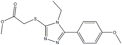 methyl 2-((4-ethyl-5-(4-methoxyphenyl)-4H-1,2,4-triazol-3-yl)thio)acetate 化学構造式