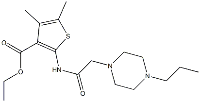 ethyl 4,5-dimethyl-2-(2-(4-propylpiperazin-1-yl)acetamido)thiophene-3-carboxylate Structure