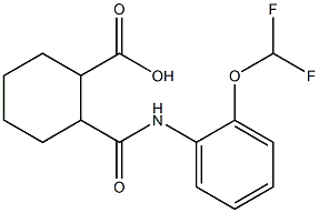 2-((2-(difluoromethoxy)phenyl)carbamoyl)cyclohexanecarboxylic acid 结构式