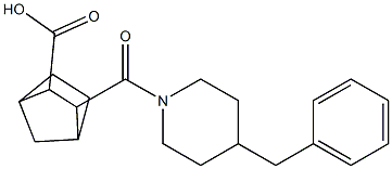 3-(4-benzylpiperidine-1-carbonyl)bicyclo[2.2.1]heptane-2-carboxylic acid 化学構造式