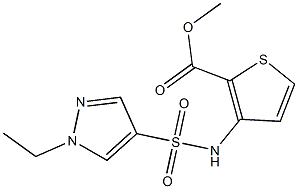 methyl 3-(1-ethyl-1H-pyrazole-4-sulfonamido)thiophene-2-carboxylate,,结构式