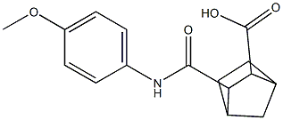 3-((4-methoxyphenyl)carbamoyl)bicyclo[2.2.1]heptane-2-carboxylic acid 化学構造式