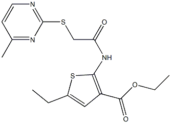  ethyl 5-ethyl-2-(2-((4-methylpyrimidin-2-yl)thio)acetamido)thiophene-3-carboxylate