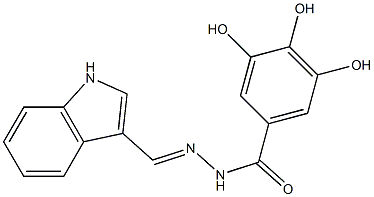 (E)-N'-((1H-indol-3-yl)methylene)-3,4,5-trihydroxybenzohydrazide,,结构式