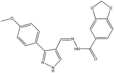 (Z)-N'-((3-(4-methoxyphenyl)-1H-pyrazol-4-yl)methylene)benzo[d][1,3]dioxole-5-carbohydrazide Structure