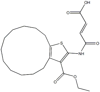 (E)-4-((3-(ethoxycarbonyl)-5,6,7,8,9,10,11,12,13,14-decahydro-4H-cyclotrideca[b]thiophen-2-yl)amino)-4-oxobut-2-enoic acid