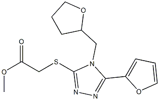 methyl 2-((5-(furan-2-yl)-4-((tetrahydrofuran-2-yl)methyl)-4H-1,2,4-triazol-3-yl)thio)acetate Structure