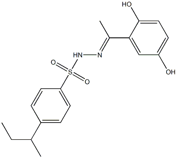 (E)-4-(sec-butyl)-N'-(1-(2,5-dihydroxyphenyl)ethylidene)benzenesulfonohydrazide Structure