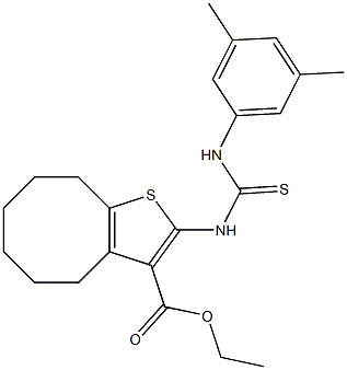 ethyl 2-(3-(3,5-dimethylphenyl)thioureido)-4,5,6,7,8,9-hexahydrocycloocta[b]thiophene-3-carboxylate Structure