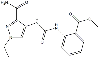 methyl 2-(3-(3-carbamoyl-1-ethyl-1H-pyrazol-4-yl)ureido)benzoate Structure