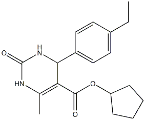 cyclopentyl 4-(4-ethylphenyl)-6-methyl-2-oxo-1,2,3,4-tetrahydropyrimidine-5-carboxylate Structure