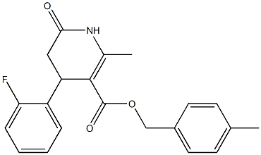 4-methylbenzyl 4-(2-fluorophenyl)-2-methyl-6-oxo-1,4,5,6-tetrahydropyridine-3-carboxylate Struktur
