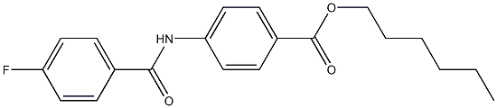 hexyl 4-(4-fluorobenzamido)benzoate 化学構造式