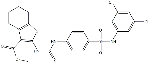 methyl 2-(3-(4-(N-(3,5-dichlorophenyl)sulfamoyl)phenyl)thioureido)-4,5,6,7-tetrahydrobenzo[b]thiophene-3-carboxylate|