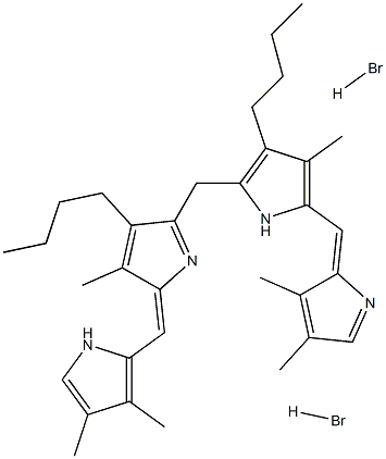 3-butyl-2-(((E)-4-butyl-2-((3,4-dimethyl-1H-pyrrol-2-yl)methylene)-3-methyl-2H-pyrrol-5-yl)methyl)-5-((E)-(3,4-dimethyl-2H-pyrrol-2-ylidene)methyl)-4-methyl-1H-pyrrole dihydrobromide