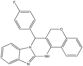 7-(4-fluorophenyl)-7,14-dihydro-6H-benzo[4,5]imidazo[1,2-a]chromeno[4,3-d]pyrimidine Struktur