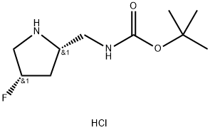 tert-butyl N-{[(2S,4S)-4-fluoropyrrolidin-2-yl]methyl}carbamate hydrochloride Structure
