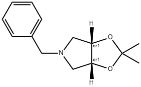 (3aR,6aS)-5-Benzyl-2,2-dimethyltetrahydro-3aH-[1,3]dioxolo[4,5-c]pyrrole 化学構造式
