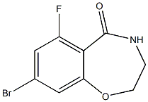 8-溴-6-氟-3,4-二氢-1,4-苯并氧氮杂卓-5(2H)-酮,,结构式