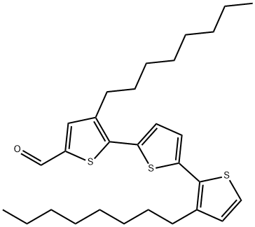 3,3′′-ジオクチル-2,2′:5′,2′′-テルチオフェン-5-カルボアルデヒド 化学構造式