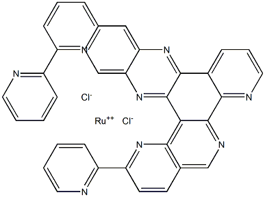 Bis(2,2'-bipyridyl)(4,5,9,14-Tetraaza-benzo[b]triphenylene)ruthenium(II) dichloride 化学構造式