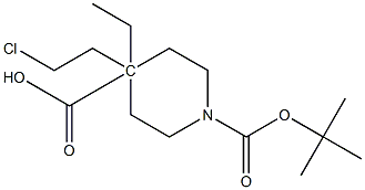 1-tert-butyl 4-ethyl 4-(2-chloroethyl)piperidine-1,4-dicarboxylate 化学構造式