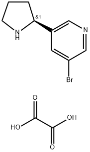 (S)-3-bromo-5-(pyrrolidin-2-yl)pyridine oxalate 化学構造式