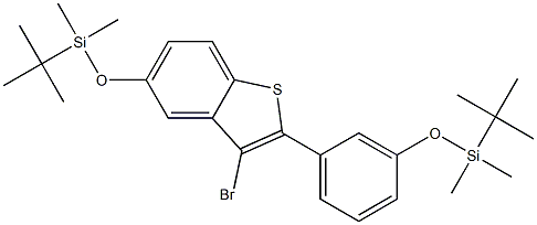 (3-bromo-2-(3-(tert-butyldimethylsilyloxy)phenyl)benzo[b]thiophen-5-yloxy)(tert-butyl)dimethylsilane Structure