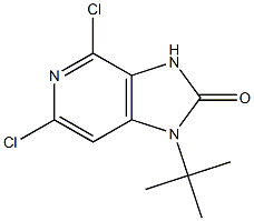 1-tert-butyl-4,6-dichloro-1H-imidazo[4,5-c]pyridin-2(3H)-one Struktur