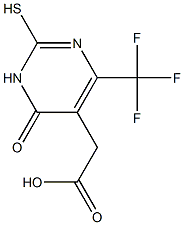 2-(2-mercapto-6-oxo-4-(trifluoromethyl)-1,6-dihydropyrimidin-5-yl)acetic acid Structure