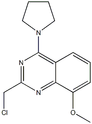 2-(chloromethyl)-8-methoxy-4-(pyrrolidin-1-yl)quinazoline,,结构式