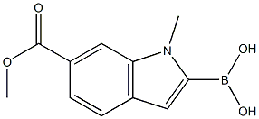 6-(methoxycarbonyl)-1-methyl-1H-indol-2-ylboronic acid,,结构式