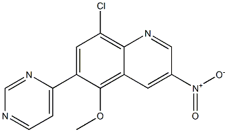 8-chloro-5-methoxy-3-nitro-6-(pyrimidin-4-yl)quinoline Structure