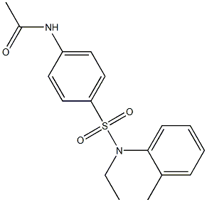 4'-[N-Ethyl-N-(2-methylphenyl)sulfamoyl]acetanilide 化学構造式