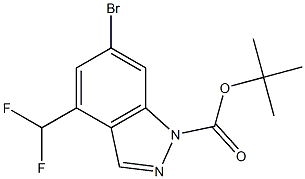 tert-butyl 6-bromo-4-(difluoromethyl)-1H-indazole-1-carboxylate Struktur