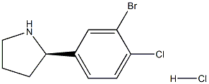 (2R)-2-(3-BROMO-4-CHLOROPHENYL)PYRROLIDINE HYDROCHLORIDE,,结构式